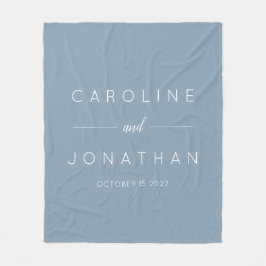 Modern Minimalistisch Script Custom Wedding Dusty  Fleece Deken