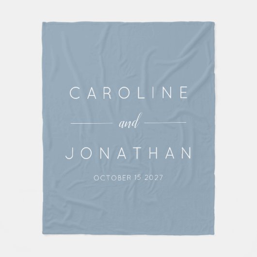 Modern Minimalistisch Script Custom Wedding Dusty Fleece Deken (Voorkant)