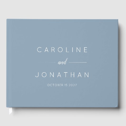Modern Minimalistisch Script Custom Wedding Dusty  Gastenboek (Voorkant)