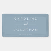 Modern Minimalistisch Script Custom Wedding Dusty  Spandoek (Horizontaal)
