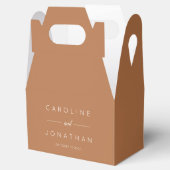 Modern Minimalistisch Script Custom Wedding Terrac Bedankdoosjes (Geopend)