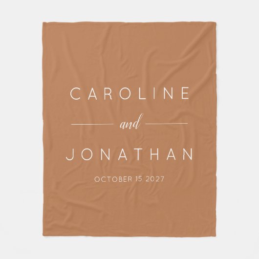 Modern Minimalistisch Script Custom Wedding Terrac Fleece Deken (Voorkant)