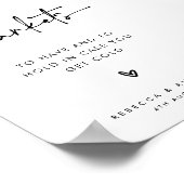 Modern minimalistisch script deken bruiloft teken poster (Hoek)