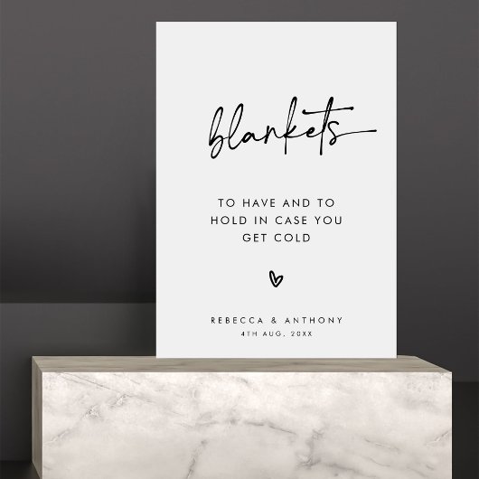 Modern minimalistisch script deken bruiloft teken poster