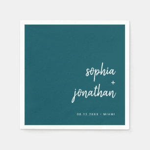 Modern minimalistisch script Diepe Blauwgroen br Servet