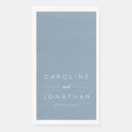 Modern minimalistisch script Dusty Blue aangepaste Servet