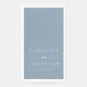Modern minimalistisch script Dusty Blue aangepaste Servet