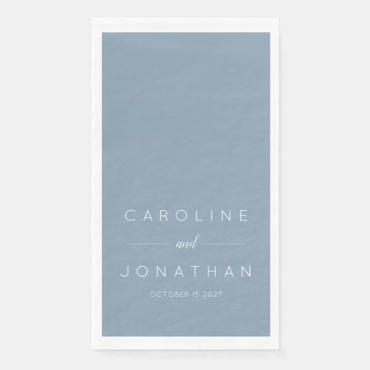 Modern minimalistisch script Dusty Blue aangepaste Servet (Voorkant)