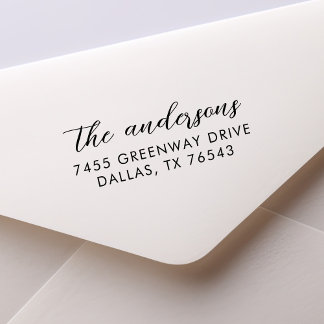 Modern minimalistisch script familienaam zelfinktende stempel
