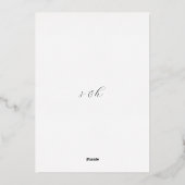 Modern minimalistisch script folie bruiloft uitnod folie uitnodiging (Achterkant)