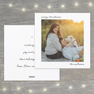 Modern minimalistisch script foto Vrolijk kerstfee Feestdagenkaart