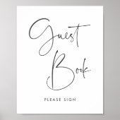 Modern Minimalistisch Script Gastenboek teken Poster (Voorkant)