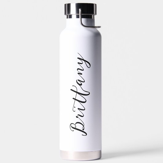 Modern minimalistisch script gepersonaliseerd waterfles