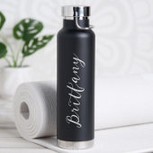 Modern minimalistisch script gepersonaliseerd waterfles