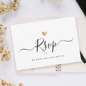 Modern minimalistisch script Gold Wedding RSVP