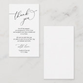 Modern minimalistisch script, huwelijk bedankt informatiekaartje (Voorkant / Achterkant)