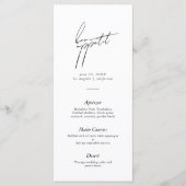 Modern minimalistisch script huwelijksmenu menu (Voorkant)