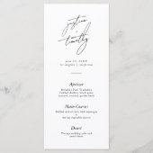 Modern minimalistisch script huwelijksmenu menu (Voorkant)