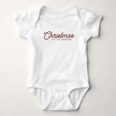 Modern minimalistisch script kerst familienaam romper (Voorkant)