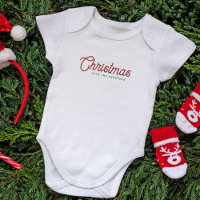 Modern minimalistisch script kerst familienaam