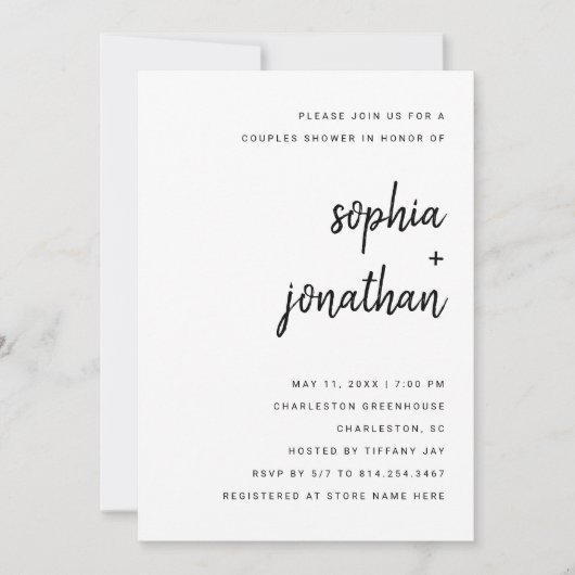 Modern minimalistisch script | Kogelschoen Kaart (Voorkant)