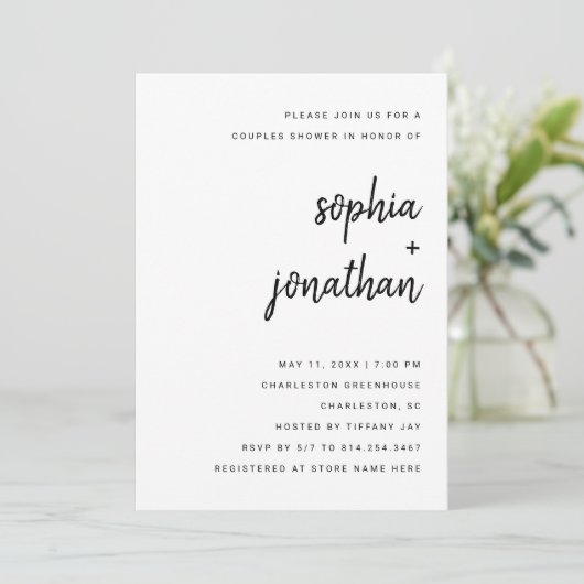 Modern minimalistisch script | Kogelschoen Kaart (Staand voorkant)