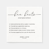 Modern Minimalistisch Script Leuke Feiten Bruiloft Servet (Voorkant)