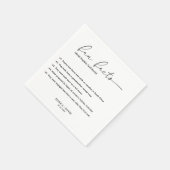 Modern Minimalistisch Script Leuke Feiten Bruiloft Servet (Hoek)