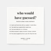 Modern Minimalistisch Script Leuke Feiten Bruiloft Servet (Voorkant)