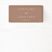 Modern minimalistisch script MochaCustom Wedding Spandoek (Insitu)