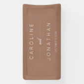 Modern minimalistisch script MochaCustom Wedding Spandoek (Verticaal)