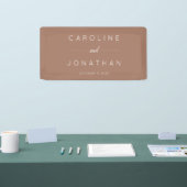 Modern minimalistisch script MochaCustom Wedding Spandoek (Beurs)