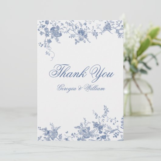 Modern minimalistisch Script-monogram Bedankkaart (Staand voorkant)