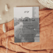 Modern Minimalistisch Script Monogram Save the Dat Kaart