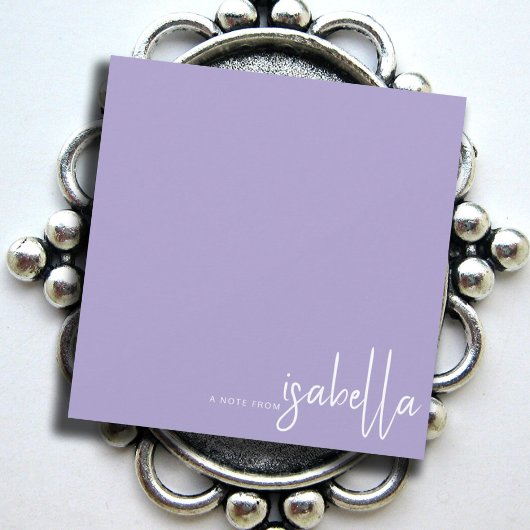 Modern minimalistisch script naam notitie van lave notitiekaartje