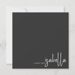 Modern minimalistisch script naam notitie van zwar notitiekaartje