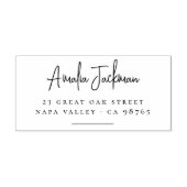 Modern & minimalistisch script naam retouradres 	rubberstempel (Afrduk)
