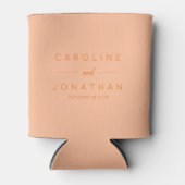 Modern minimalistisch script Peach Custom Wedding Blikjeskoeler (Voorkant)