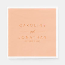 Modern minimalistisch script Peach Custom Wedding