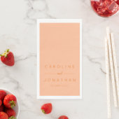 Modern minimalistisch script Peach Custom Wedding Servet (Insitu)