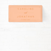 Modern minimalistisch script Peach Custom Wedding Spandoek (Insitu)