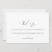 Modern minimalistisch script plat dank u kaart (Voorkant)