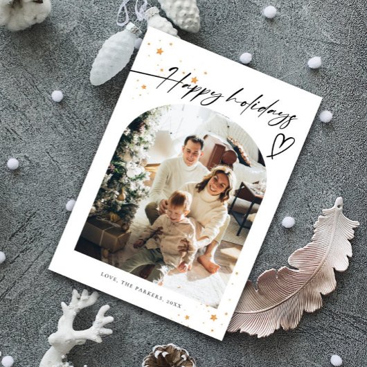 Modern Minimalistisch Script Prettig Kerstfeest 5 Feestdagenkaart