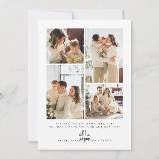 Modern Minimalistisch Script Prettig Kerstfeest 5  Feestdagenkaart (Achterkant)