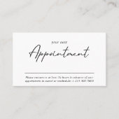 Modern minimalistisch script Professional Afsprakenkaartje (Voorkant)