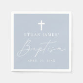 Modern minimalistisch script robuust blauw aptisme servet (Voorkant)