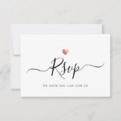 Modern Minimalistisch Script Roos Gold Wedding RSV RSVP Kaartje (Voorkant)