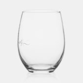 Modern Minimalistisch Script Serif Monogram Wijnglas Zonder Voet (Links)