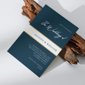 Modern minimalistisch script : Smaragdblauw bruilo Kaart