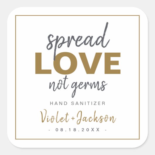 Modern minimalistisch script Spread Love Weddenour Vierkante Sticker (Voorkant)